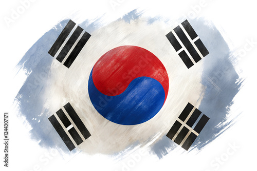 south korea flag sphere on abstract illustration