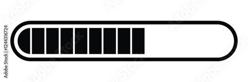 Progress bar vector illustration. Loading and completion status indicator for user interface. UI design element.
