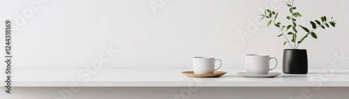 Wallpaper Mural Aesthetic Instagram cafe, sleek white bistro coffee table, minimalist perfection Torontodigital.ca