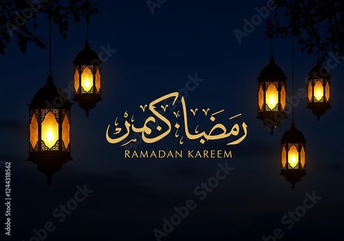 Ramadan Kareem Social Media Banner Elegant Ramadan Event Vector Art Illustration