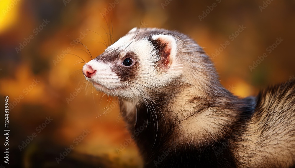 Vibrant Closeup of a Curious, Mysterious Ferret in the Enchanting Forest A Captivating Moment in Wildlife Photography Vibrant Closeup of a Curious, Mysterious Ferret in the Enchanting Forest A Captivating Moment in Wildlife Photography