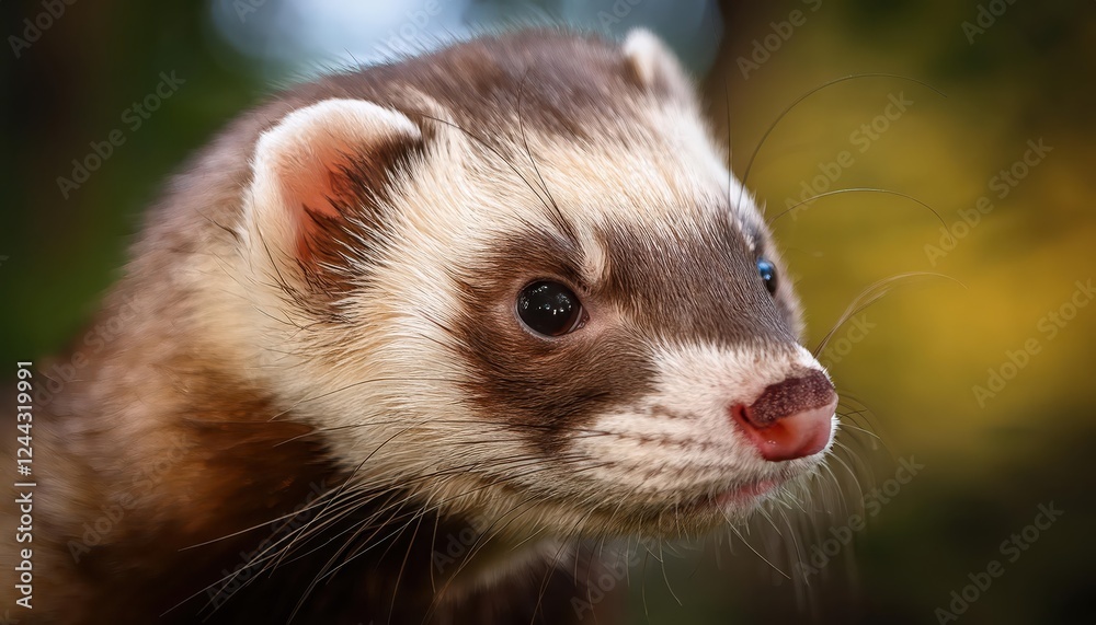 Enchanting Closeup of a Curious Ferret Amidst the Dappled Light of an Enchanted Forest, Showcasing the Wild Beauty and Intelligent Eyes of this Fascinating Creature in the Wild Enchanting Closeup of a Curious Ferret Amidst the Dappled Light of an Enchanted Forest, Showcasing the Wild Beauty and Intelligent Eyes of this Fascinating Creature in the Wild