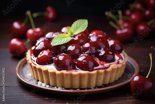Panel kuchenny z motywem Indulge in Sweetness with our Cherry Tart- a Perfectly Baked Dessert Pie
