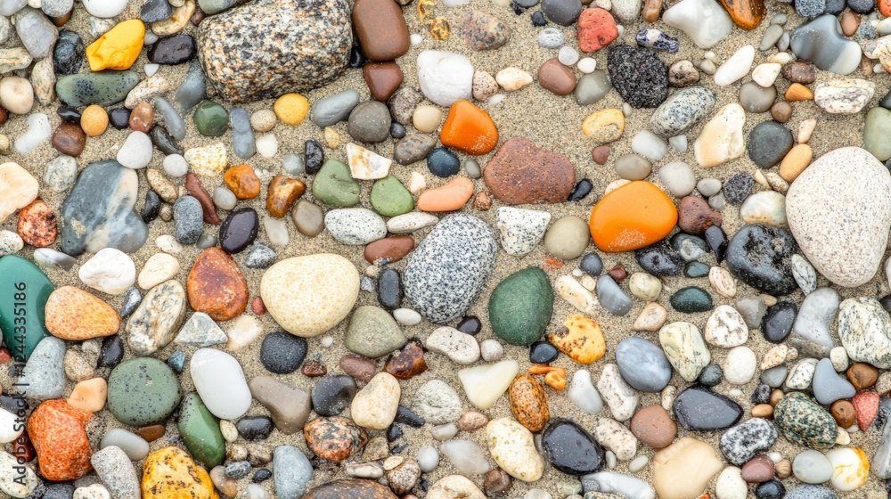 A Stunning Display of Colorful Beach Pebbles and Stones A Stunning Display of Colorful Beach Pebbles and Stones