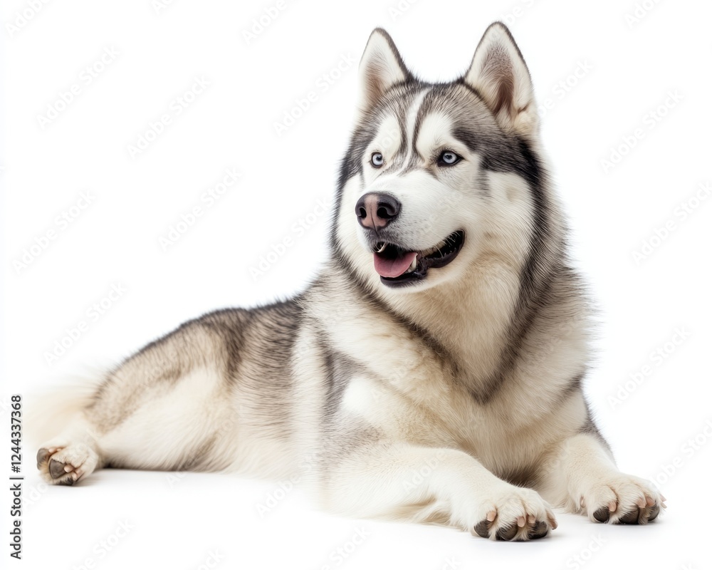 Alaskan Malamute Puppy: Isolated Domestic Canine on a Pure White Background Alaskan Malamute Puppy: Isolated Domestic Canine on a Pure White Background