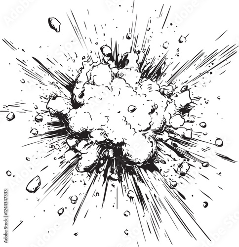 vector illustration of explosion silhouette