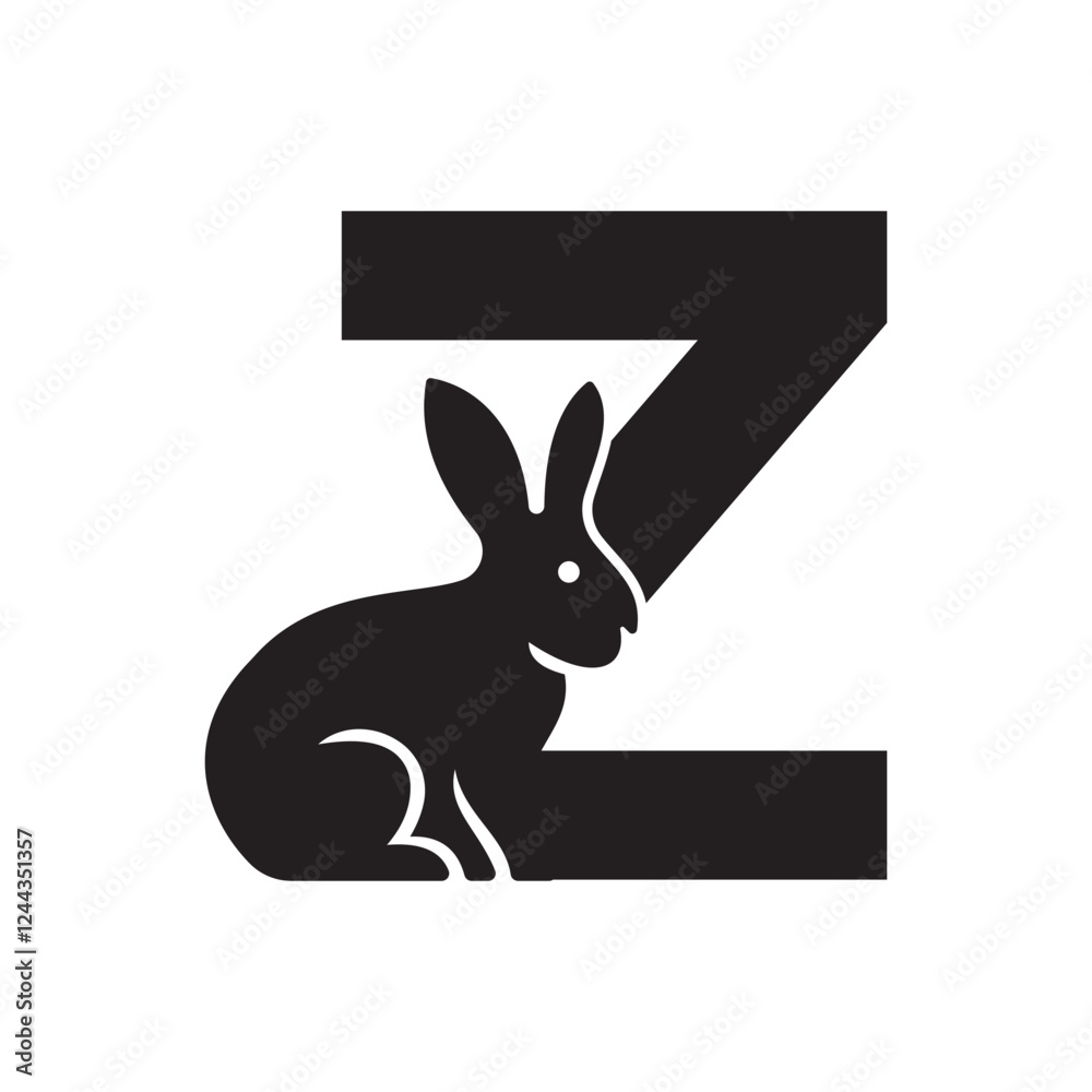 Obraz premium Initial Rabbit Logo Combine With Letter Z Vector Template
