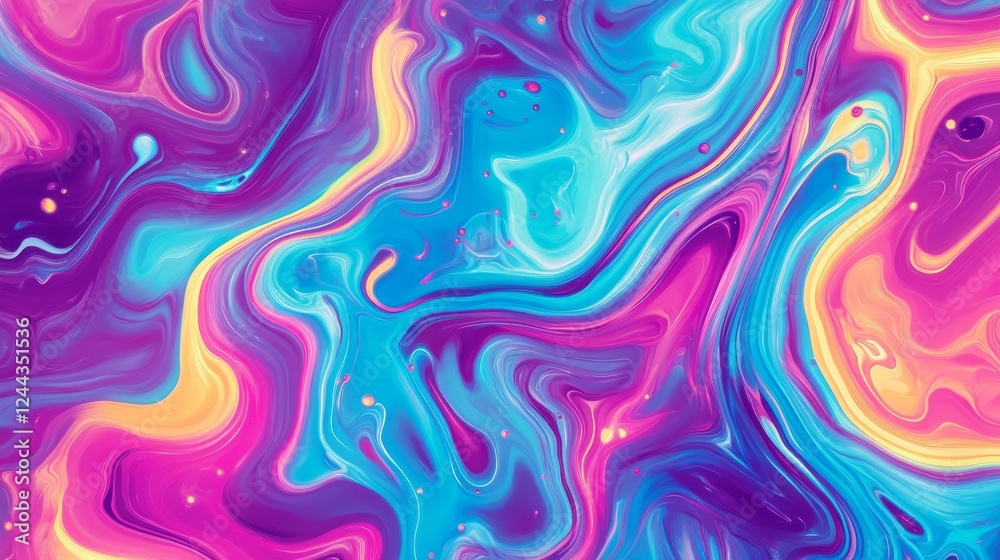Abstract Colorful Fluid Pattern with Swirling Vibrant Hues Abstract Colorful Fluid Pattern with Swirling Vibrant Hues