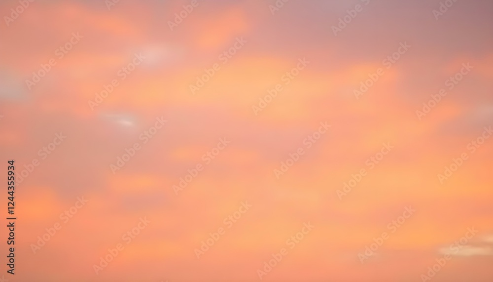 Obraz premium Un cielo lleno de nubes en varios tonos de naranja y rosa, creando una atmósfera cálida y vibrante. Las nubes tienen una apariencia suave y texturizada