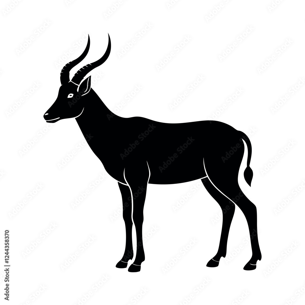 Fototapeta premium Professional Hartebeest Silhouette Vector Art for Designers