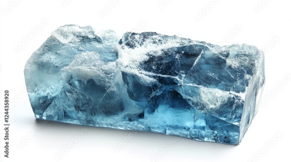 Single ice block isolated on white. Single ice block isolated on white.