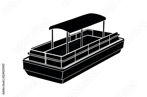 Professional Pontoon Boat Silhouette Vectors for Branding