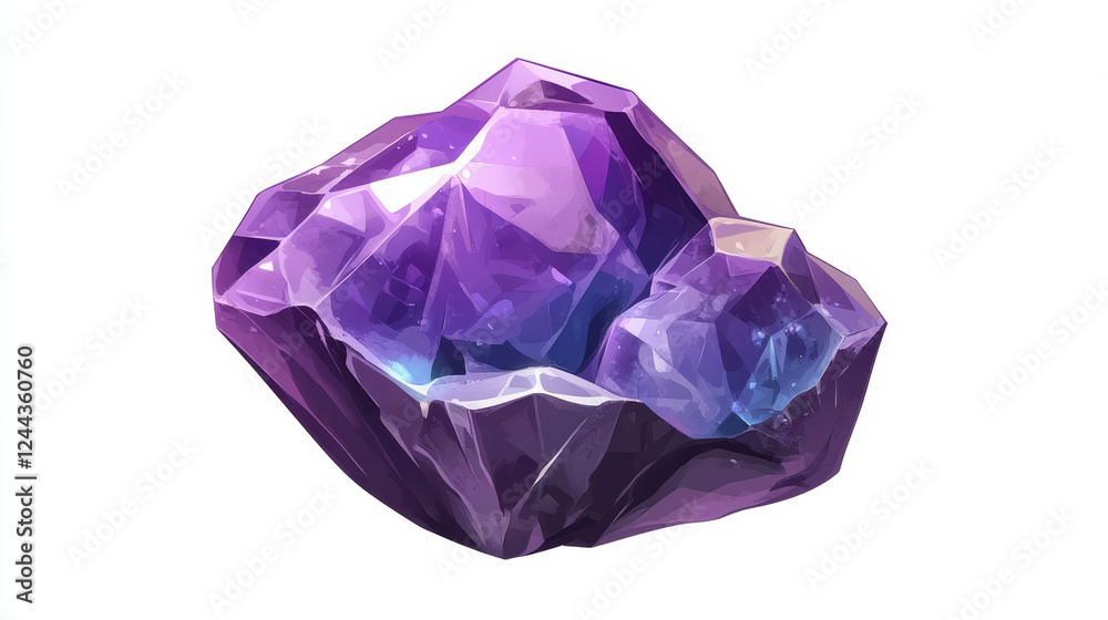 Magic crystal, lilac gem stone isolated vector icon. Crystalline gemstone rubellite, alexandrite, jade or quartz. Jewelry mineralogy symbol. Semiprecious violet mineral rock, cartoon precious saphire Magic crystal, lilac gem stone isolated vector icon. Crystalline gemstone rubellite, alexandrite, jade or quartz. Jewelry mineralogy symbol. Semiprecious violet mineral rock, cartoon precious saphire