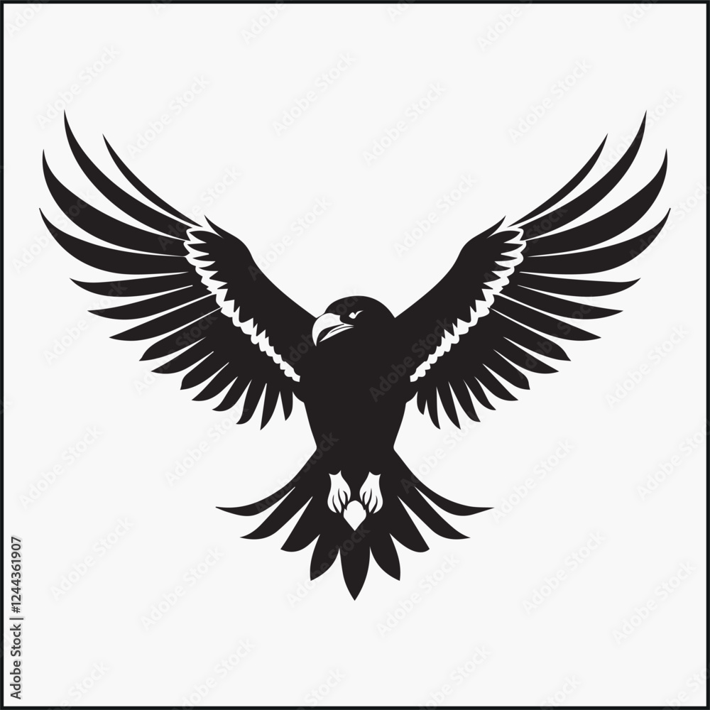 Fototapeta premium Eagle silhouette ,Bird black vector