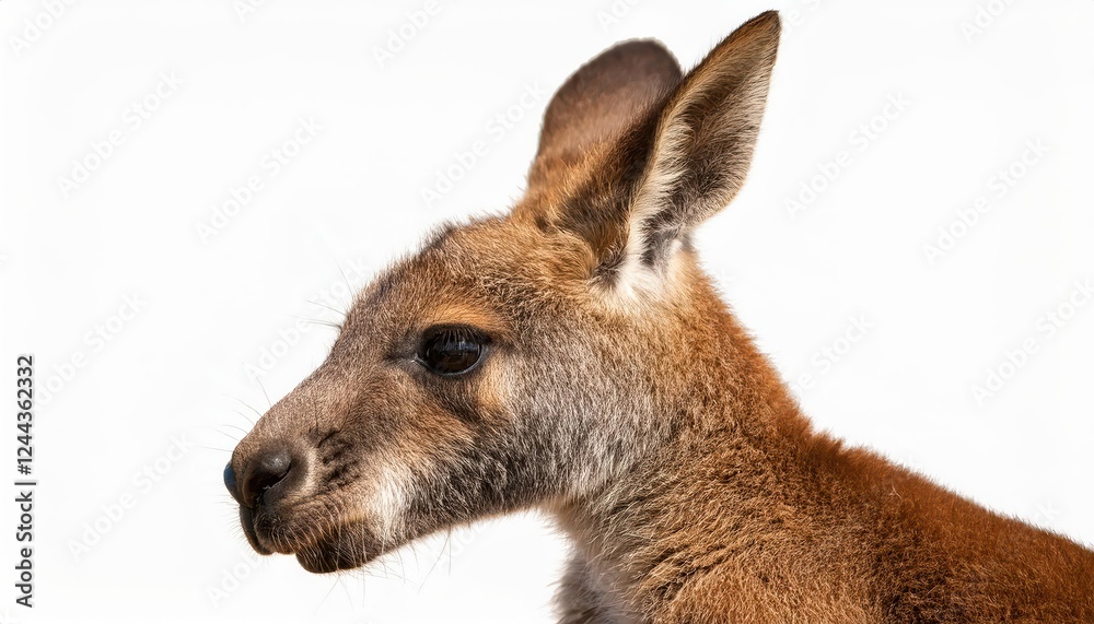 Striking Red Kangaroo Joey on White Background A Portrait of Innocence Amidst Australias Wilderness, Perfect for Digital Art, Home Decor, or Design Inspiration Striking Red Kangaroo Joey on White Background A Portrait of Innocence Amidst Australias Wilderness, Perfect for Digital Art, Home Decor, or Design Inspiration