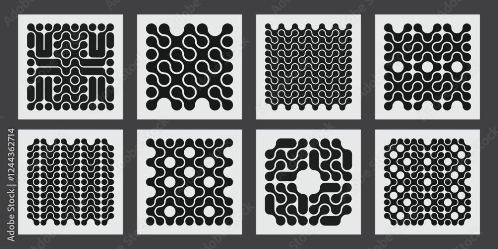 Geometric Posters with creative blob patterns. 