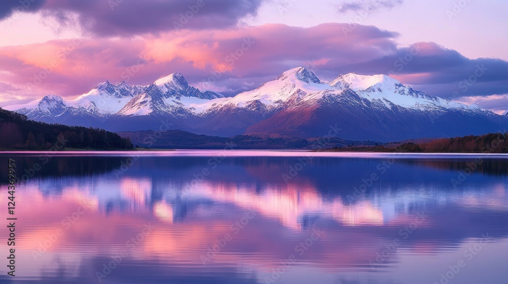 Majestic Mountain Reflection at Sunrise Majestic Mountain Reflection at Sunrise