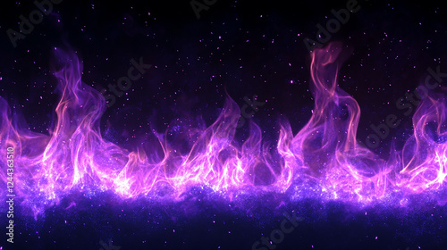 Wisps of neon purple flames floating in the air