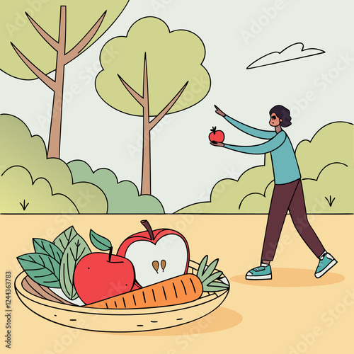 Healthy Lifestyle with Fresh Fruits and Vegetables