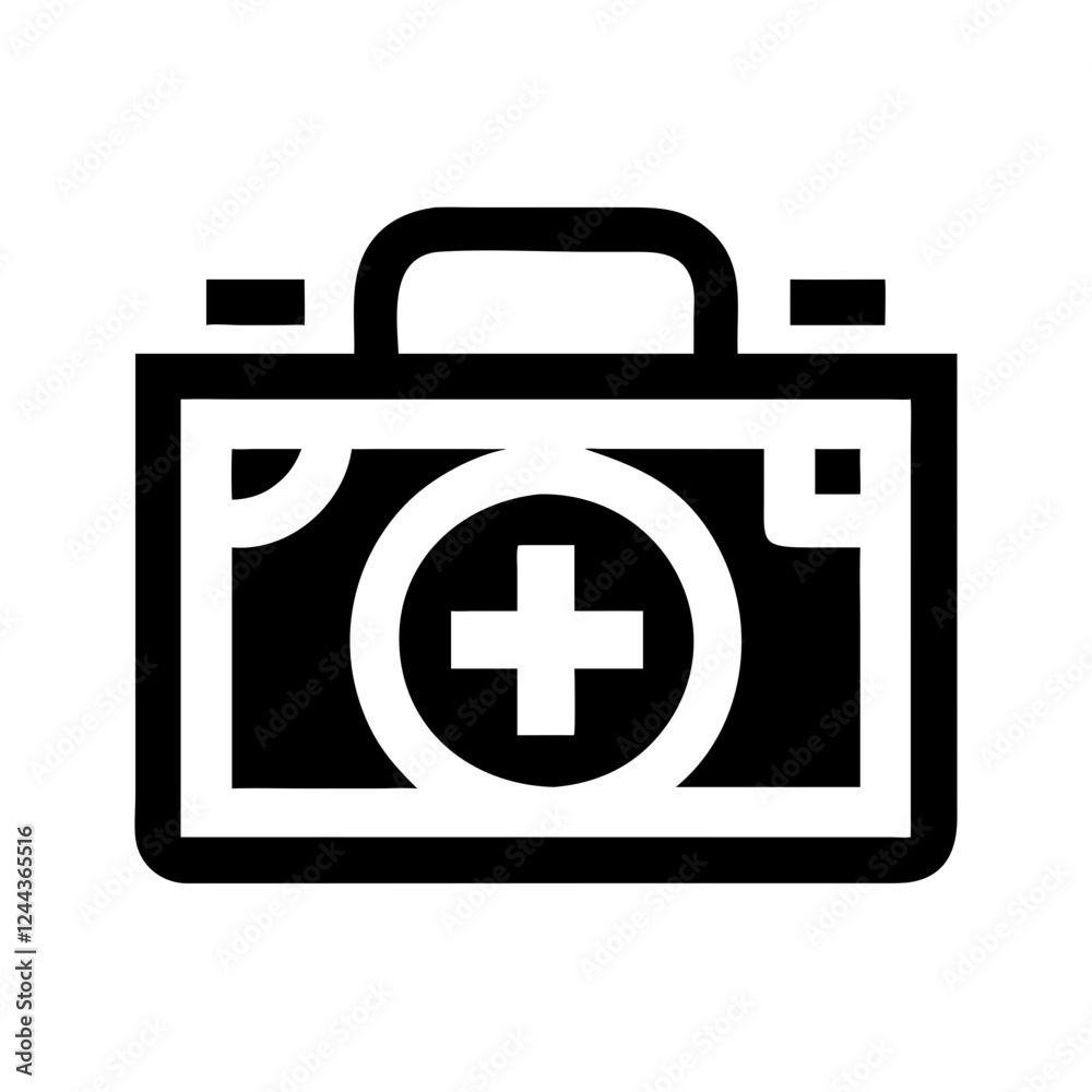 First aid kit icon on white background First aid kit icon on white background