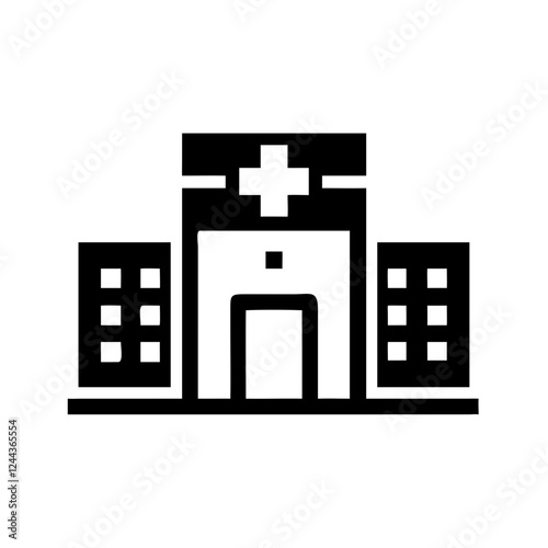 Hospital building icon against white background