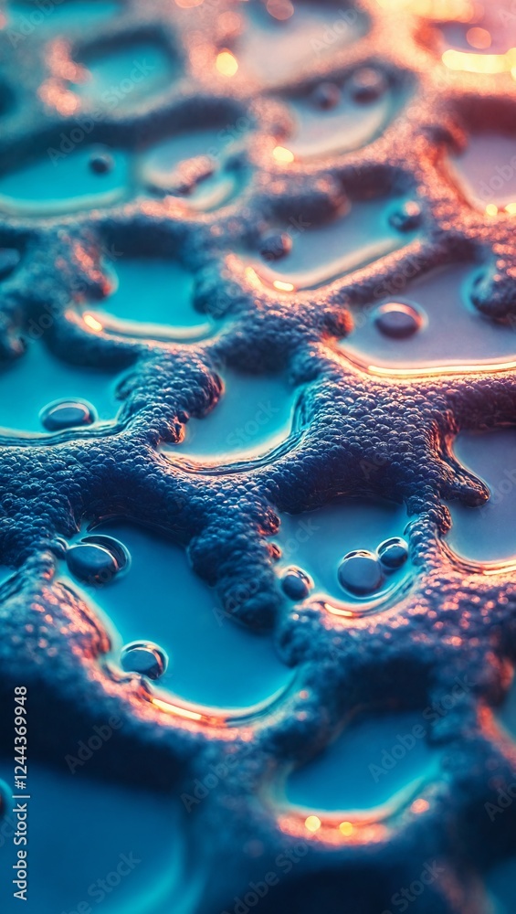 Fototapeta premium Abstract background with flowing shapes resembling overflows of liquid and fuel oil. Dark and oily shades create a deep, mysterious and industrial effect with a smooth texture.