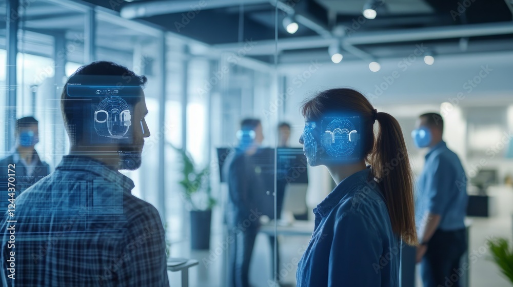 Digital Interaction Between Two People in Modern Office Environment Digital Interaction Between Two People in Modern Office Environment