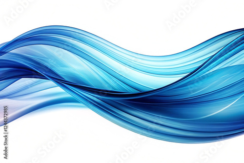 Wallpaper Mural Abstract blue wave flowing design, white background, digital art, website banner Torontodigital.ca