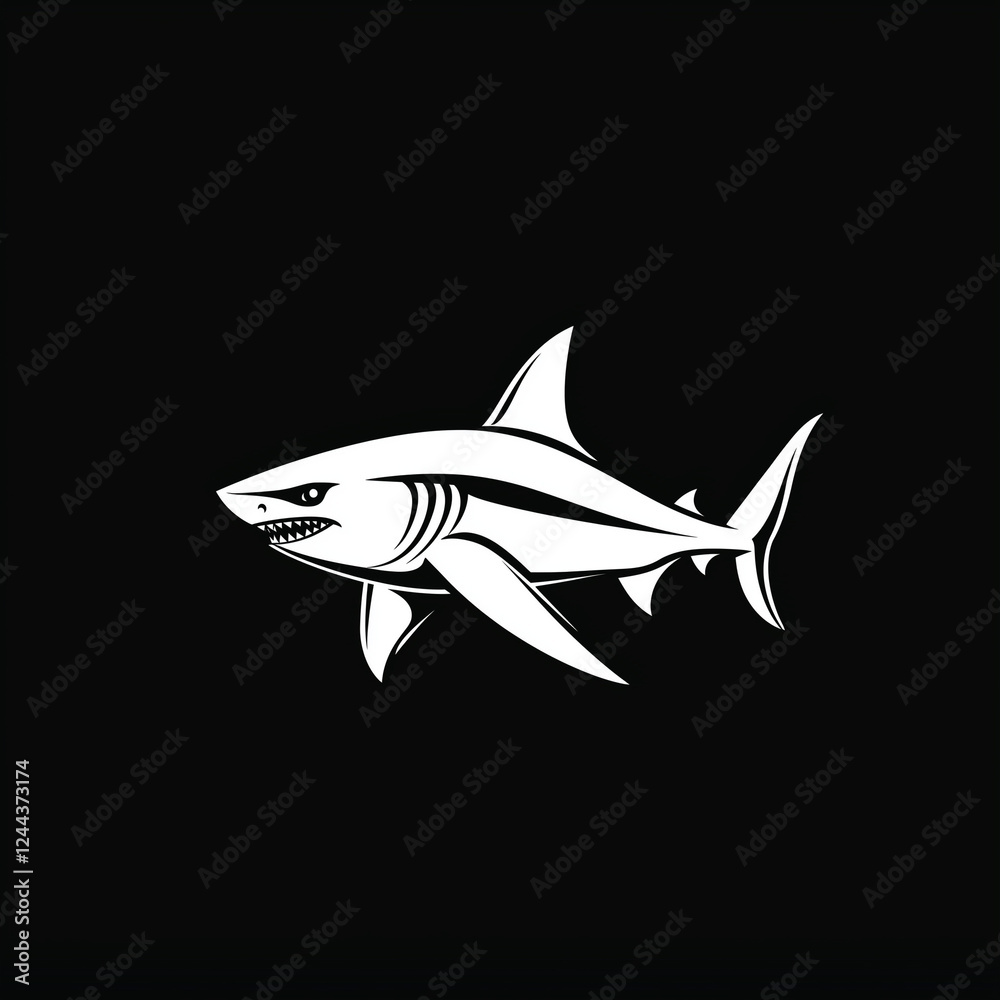Fototapeta premium Raubtier des Meeres: Grafische Darstellung eines Haifischs