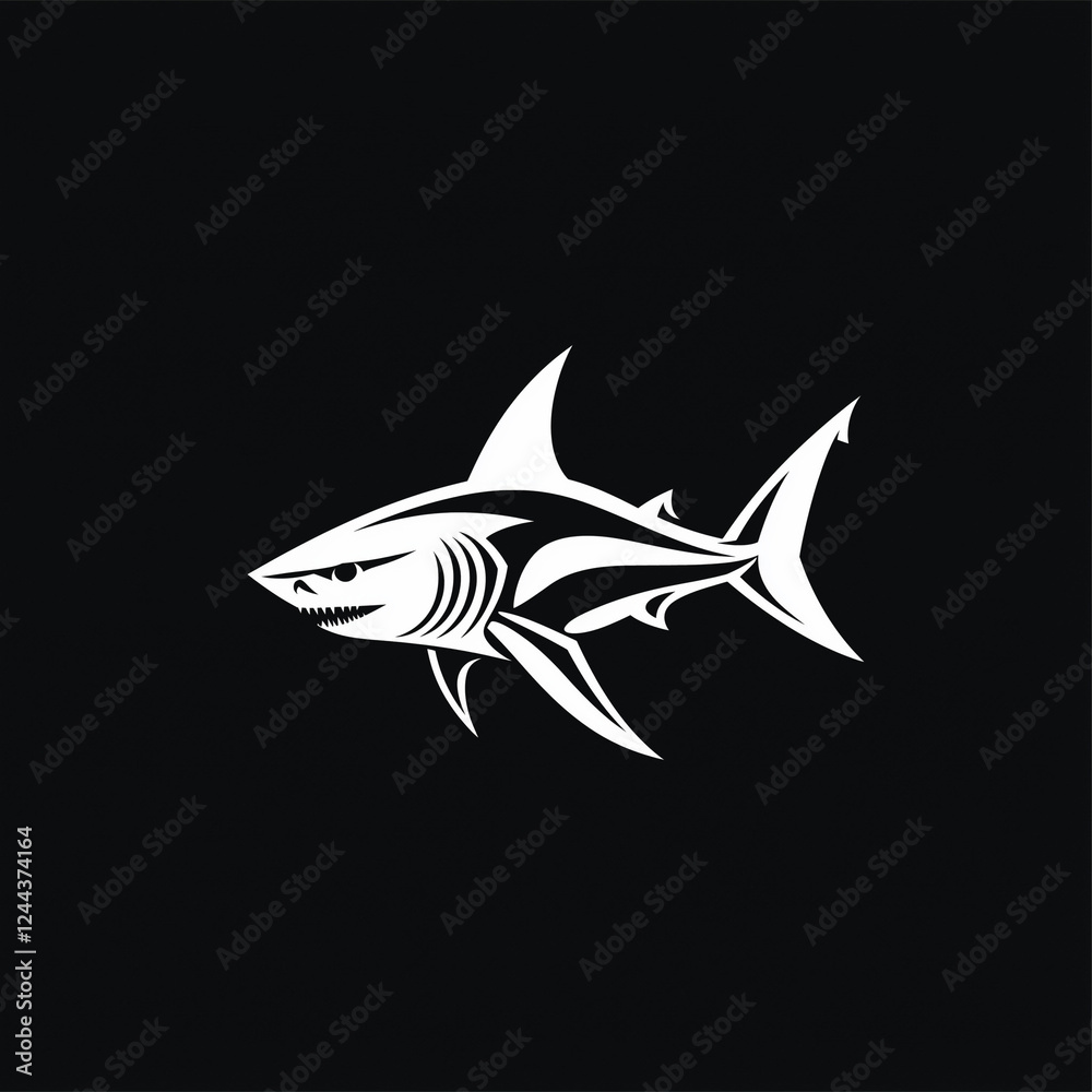 Obraz premium Raubtier des Meeres: Grafische Darstellung eines Haifischs