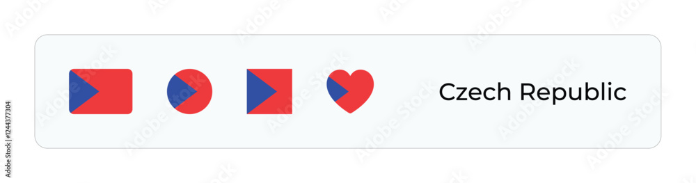 Minimalist Czech Republic Flag Icons. Rectangular, Square, Circular, Heart Designs for UI-UX, Web and Print Minimalist Czech Republic Flag Icons. Rectangular, Square, Circular, Heart Designs for UI-UX, Web and Print