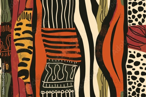 Wallpaper Mural Seamless pattern, in the style of wide variety of unique prints, flowing, African or South American prints influenced Torontodigital.ca