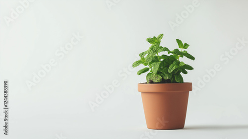 Wallpaper Mural mint plant in a pot isolated on white background Torontodigital.ca