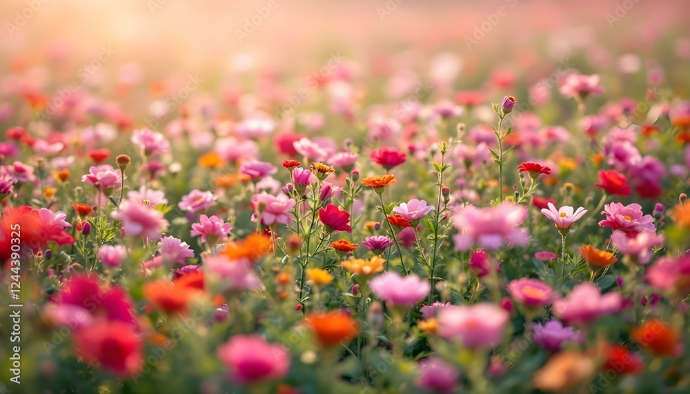 Vibrant Meadow: Field of Colorful Wildflowers Vibrant Meadow: Field of Colorful Wildflowers