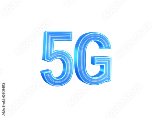 Blue 5G network signal; fast internet connection; technology background photo