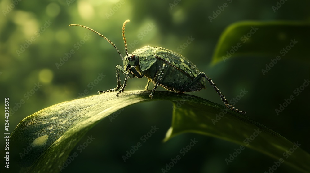 Macro Shot of a Stink Bug on a Leaf Macro Shot of a Stink Bug on a Leaf