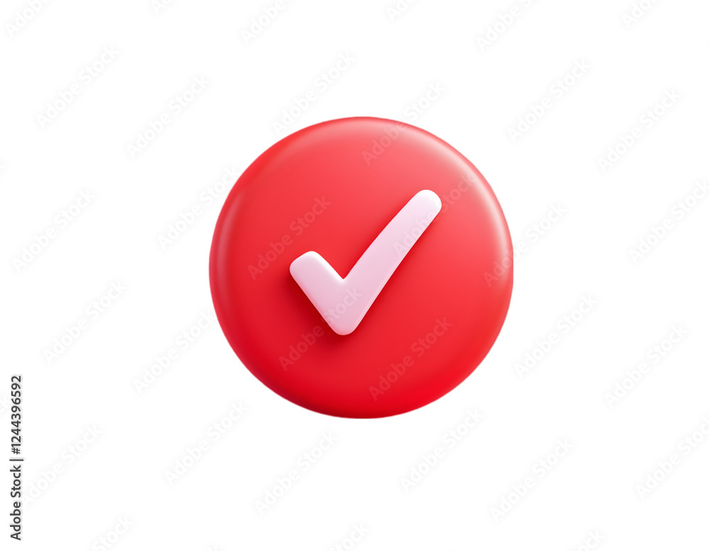 Red circle checkmark; approval, confirmation; digital background; website UI Red circle checkmark; approval, confirmation; digital background; website UI