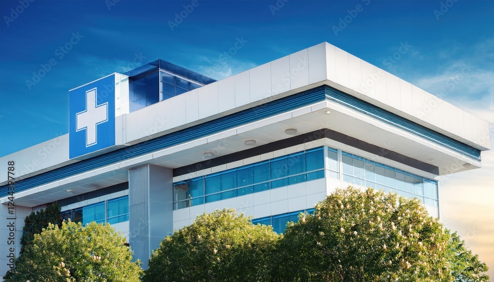 Modern Hospital Building Advanced Healthcare Facility Modern Hospital Building Advanced Healthcare Facility