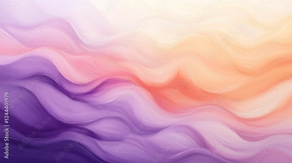 Obraz premium Abstract Purple and Orange Wave Painting: A Serene Digital Artwork