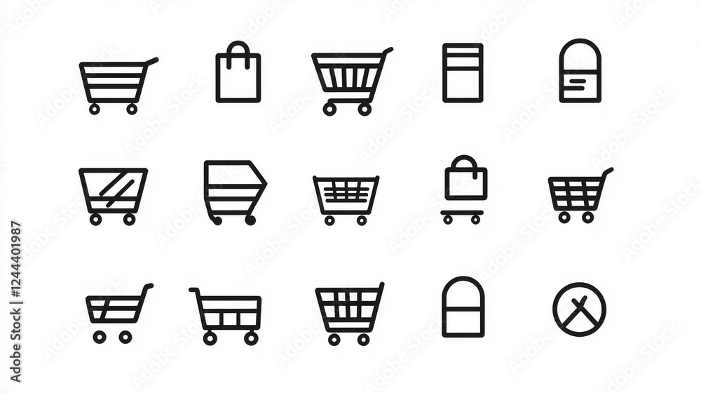 A set of icons for online shopping. It includes symbols for a shopping cart, sale, bag, credit cards, search, basket, and quality. They're simple and easy to understand. A set of icons for online shopping. It includes symbols for a shopping cart, sale, bag, credit cards, search, basket, and quality. They're simple and easy to understand.