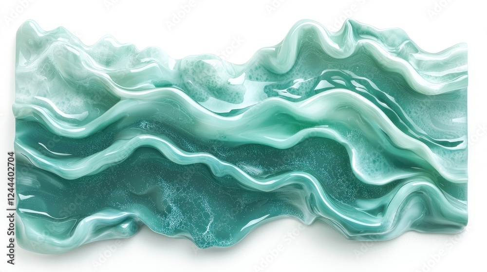 Abstract Teal Resin Art: Fluid Waves of Serenity Abstract Teal Resin Art: Fluid Waves of Serenity
