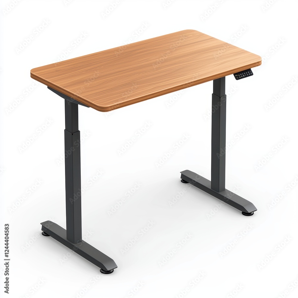 modern adjustable standing desk, isolated on a white background modern adjustable standing desk, isolated on a white background