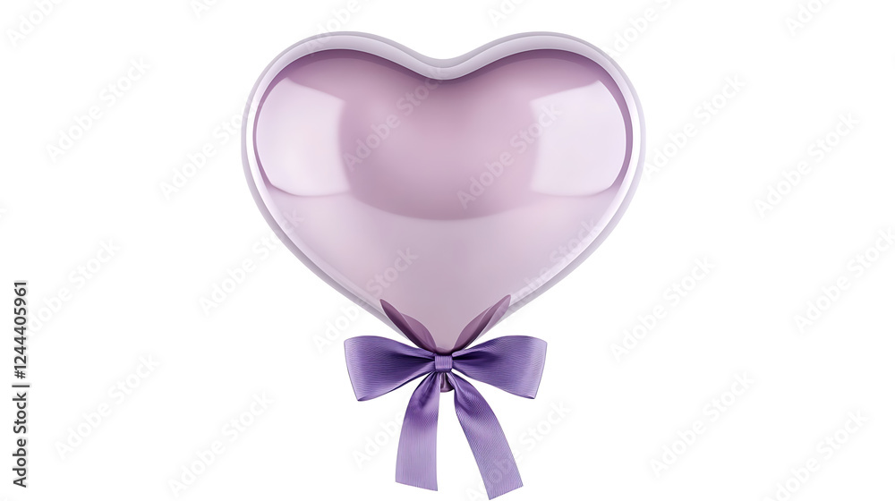 A heart-shaped balloon tied with a ribbon, isolated on white background in HD A heart-shaped balloon tied with a ribbon, isolated on white background in HD