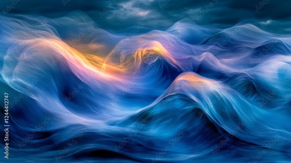 Obraz premium Abstract Waves with Vibrant Colors and Dreamy Light Effects