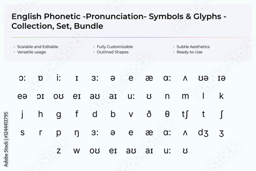 English Phonetic -Pronunciation- Symbols & Glyphs Collection