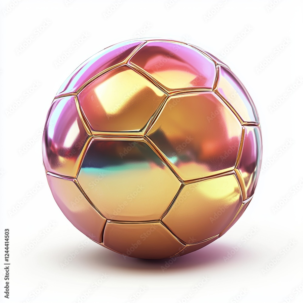 Fototapeta premium shiny soccer ball, isolated on white