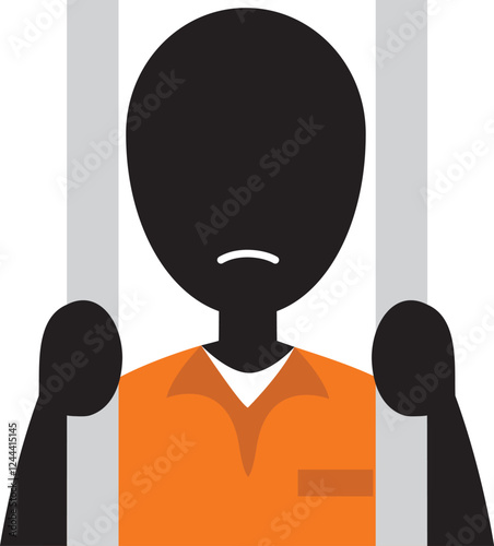 Unhappy Prisoner wearing Orange Prisoner clothing icon.