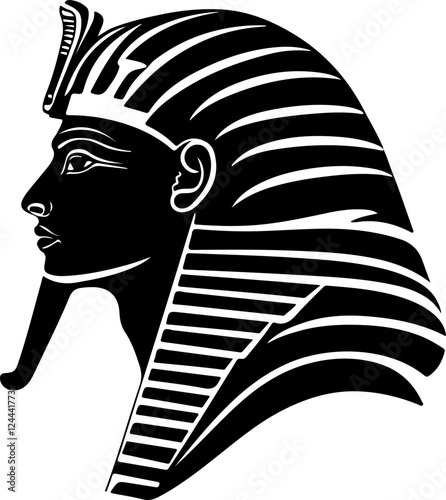 Profile Illustration of an Egyptian Pharaoh