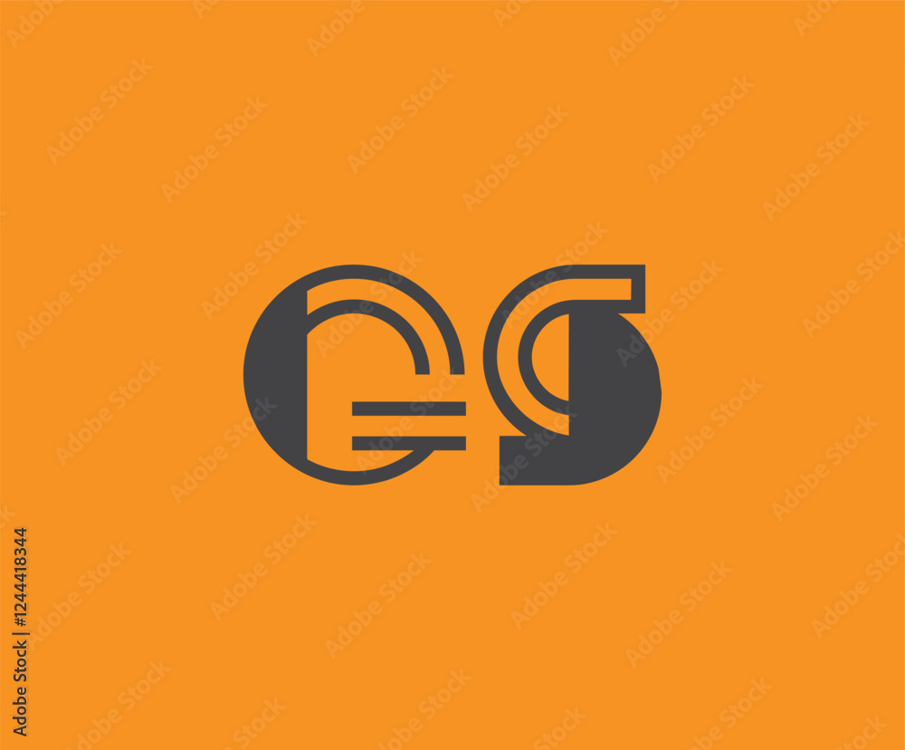 Bold black lettering 'GS' with geometric elements on a vivid orange background, ideal for branding, design, or modern creative projects. Bold black lettering 'GS' with geometric elements on a vivid orange background, ideal for branding, design, or modern creative projects.