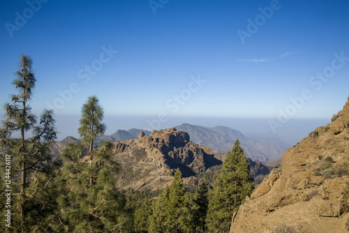 Obraz na płótnie Roque Nublo, an iconic rock formation in Gran Canaria. w salonie